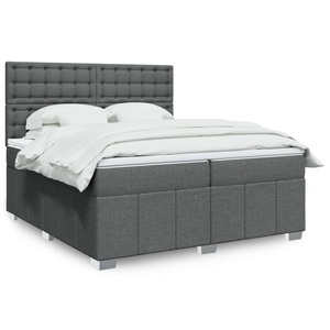 vidaXL, vidaXL Boxspringbett mit Matratze Dunkelgrau 200x200 cm Stoff