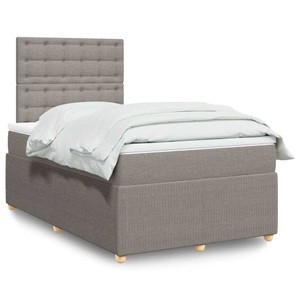 vidaXL, vidaXL Boxspringbett mit Matratze Taupe 120x200 cm Stoff, vidaXL Boxspringbett mit Matratze Taupe 120x200 cm Stoff