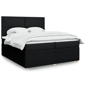 vidaXL, vidaXL Boxspringbett mit Matratze Schwarz 200x200 cm Stoff, vidaXL Boxspringbett mit Matratze Schwarz 200x200 cm Stoff