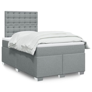 vidaXL, vidaXL Boxspringbett mit Matratze Hellgrau 120x200 cm Stoff