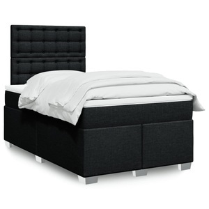 vidaXL, vidaXL Boxspringbett mit Matratze Schwarz 120x200 cm Stoff