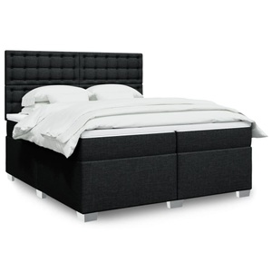 vidaXL, vidaXL Boxspringbett mit Matratze Schwarz 200x200 cm Stoff