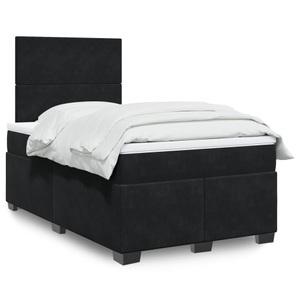 vidaXL, vidaXL Boxspringbett mit Matratze Schwarz 120x200 cm Samt, vidaXL Boxspringbett mit Matratze Schwarz 120x200 cm Samt