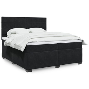 vidaXL, vidaXL Boxspringbett mit Matratze Schwarz 200x200 cm Samt