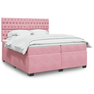 vidaXL, vidaXL Boxspringbett mit Matratze Rosa 200x200 cm Samt