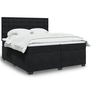 vidaXL, vidaXL Boxspringbett mit Matratze Schwarz 200x200 cm Samt