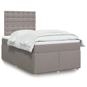 vidaXL, vidaXL Boxspringbett mit Matratze Taupe 120x200 cm Stoff