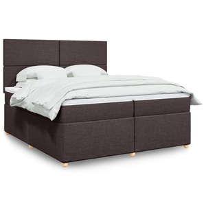 vidaXL, vidaXL Boxspringbett mit Matratze Dunkelbraun 200x200 cm Stoff