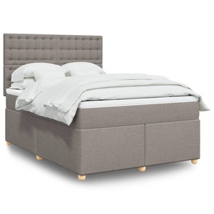 vidaXL, vidaXL Boxspringbett mit Matratze Taupe 140x200 cm Stoff, vidaXL Boxspringbett mit Matratze Taupe 140x200 cm Stoff