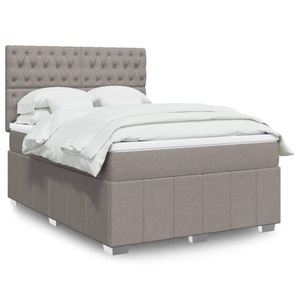 vidaXL, vidaXL Boxspringbett mit Matratze Taupe 140x200 cm Stoff, vidaXL Boxspringbett mit Matratze Taupe 140x200 cm Stoff