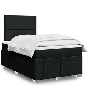 vidaXL, vidaXL Boxspringbett mit Matratze Schwarz 120x200 cm Stoff, vidaXL Boxspringbett mit Matratze Schwarz 120x200 cm Stoff