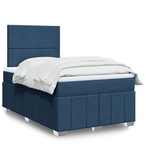 vidaXL, vidaXL Boxspringbett mit Matratze Blau 120x200 cm Stoff