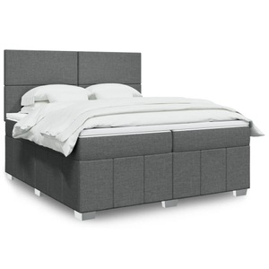 vidaXL, vidaXL Boxspringbett mit Matratze Dunkelgrau 200x200 cm Stoff