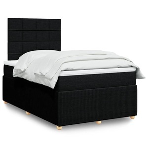 vidaXL, vidaXL Boxspringbett mit Matratze Schwarz 120x200 cm Stoff, vidaXL Boxspringbett mit Matratze Schwarz 120x200 cm Stoff