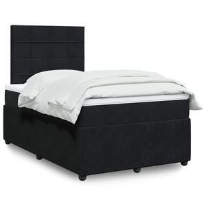 vidaXL, vidaXL Boxspringbett mit Matratze Schwarz 120x200 cm Samt