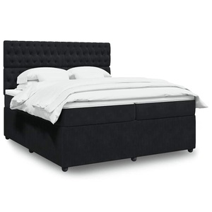 vidaXL, vidaXL Boxspringbett mit Matratze Schwarz 200x200 cm Samt