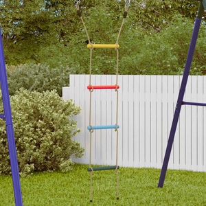 vidaXL, vidaXL Strickleiter für Kinder mit 4 Sprossen Mehrfarbig