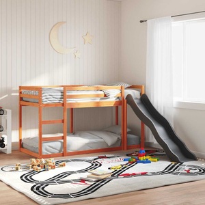vidaXL, vidaXL Etagenbett mit Rutsche & Leiter Wachsbraun 80x200cm Kiefernholz