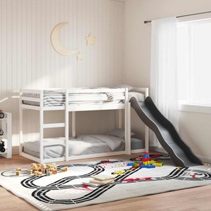 vidaXL, vidaXL Etagenbett mit Rutsche & Leiter Weiß 90x200cm Massivholz Kiefer