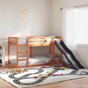 vidaXL, vidaXL Etagenbett mit Rutsche & Leiter Wachsbraun 90x190cm Kiefernholz