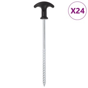 vidaXL, vidaXL Zeltheringe 24 Stk. 20 cm Ø7 mm Verzinkter Stahl, vidaXL Zeltheringe 24 Stk. 20 cm Ø7 mm Verzinkter Stahl