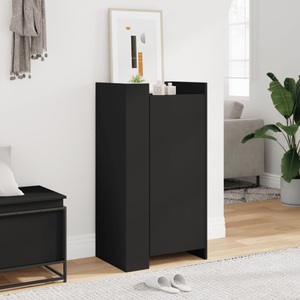 vidaXL, vidaXL Schuhschrank Schwarz 52x37,5x100 cm Holzwerkstoff