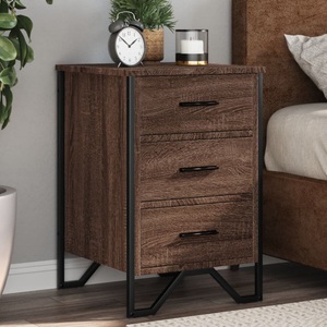 vidaXL, vidaXL Nachttisch Braun Eichen-Optik 40x41x60 cm Holzwerkstoff, vidaXL Nachttisch Braun Eichen-Optik 40x41x60 cm Holzwerkstoff
