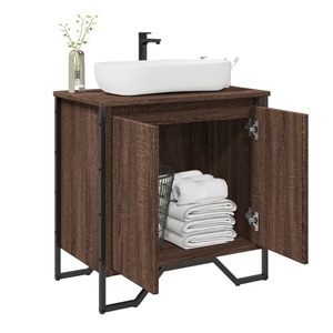 vidaXL, vidaXL Waschbeckenunterschrank Braun Eichen-Optik 60x35x60 cm