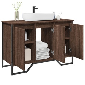 vidaXL, vidaXL Waschbeckenunterschrank Braun Eichen-Optik 91x35x60 cm, vidaXL Waschbeckenunterschrank Braun Eichen-Optik 91x35x60 cm