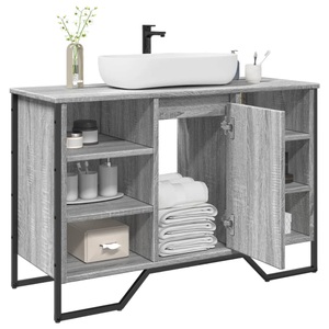 vidaXL, vidaXL Waschbeckenunterschrank Grau Sonoma 91x35x60 cm Holzwerkstoff