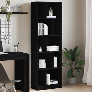 vidaXL, vidaXL Bücherregal Schwarz 57x28,5x174 cm Holzwerkstoff