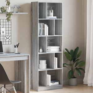vidaXL, vidaXL Bücherregal Grau Sonoma 57x28,5x174 cm Holzwerkstoff
