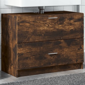 vidaXL, vidaXL Waschbeckenunterschrank Räuchereiche 78x37x59 cm Holzwerkstoff