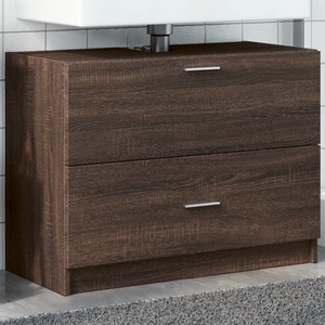 vidaXL, vidaXL Waschbeckenunterschrank Braun Eichen-Optik 78x37x59 cm
