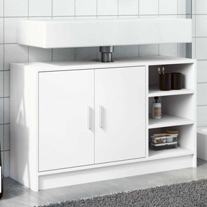 vidaXL, vidaXL Waschbeckenunterschrank Weiß 90x29x55 cm Holzwerkstoff