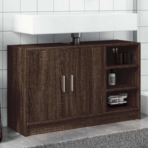 vidaXL, vidaXL Waschbeckenunterschrank Braun Eichen-Optik 90x29x55 cm