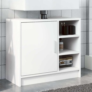 vidaXL, vidaXL Waschbeckenunterschrank Weiß 63x29x55 cm Holzwerkstoff
