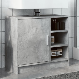 vidaXL, vidaXL Waschbeckenunterschrank Betongrau 63x29x55 cm Holzwerkstoff