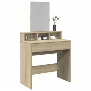 vidaXL, vidaXL Schminktisch mit Spiegel Sonoma-Eiche 80x41x144,5 cm