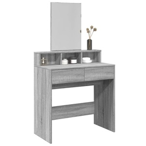 vidaXL, vidaXL Schminktisch mit Spiegel Grau Sonoma 80x41x144,5 cm
