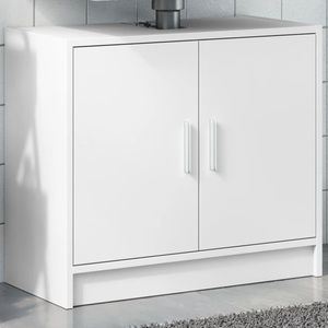 vidaXL, vidaXL Waschbeckenunterschrank Weiß 63x29x55 cm Holzwerkstoff
