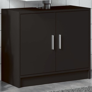 vidaXL, vidaXL Waschbeckenunterschrank Schwarz 63x29x55 cm Holzwerkstoff