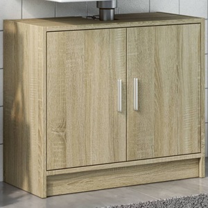 vidaXL, vidaXL Waschbeckenunterschrank Sonoma-Eiche 63x29x55 cm Holzwerkstoff