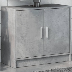 vidaXL, vidaXL Waschbeckenunterschrank Betongrau 63x29x55 cm Holzwerkstoff
