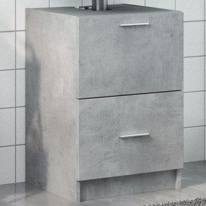vidaXL, vidaXL Waschbeckenunterschrank Betongrau 40x37x59 cm Holzwerkstoff