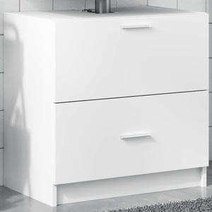 vidaXL, vidaXL Waschbeckenunterschrank Weiß 59x37x59 cm Holzwerkstoff