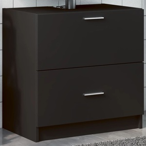vidaXL, vidaXL Waschbeckenunterschrank Schwarz 59x37x59 cm Holzwerkstoff