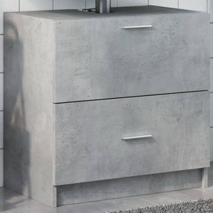 vidaXL, vidaXL Waschbeckenunterschrank Betongrau 59x37x59 cm Holzwerkstoff