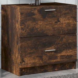 vidaXL, vidaXL Waschbeckenunterschrank Räuchereiche 59x37x59 cm Holzwerkstoff