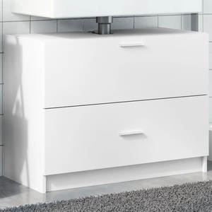 vidaXL, vidaXL Waschbeckenunterschrank Weiß 78x37x59 cm Holzwerkstoff